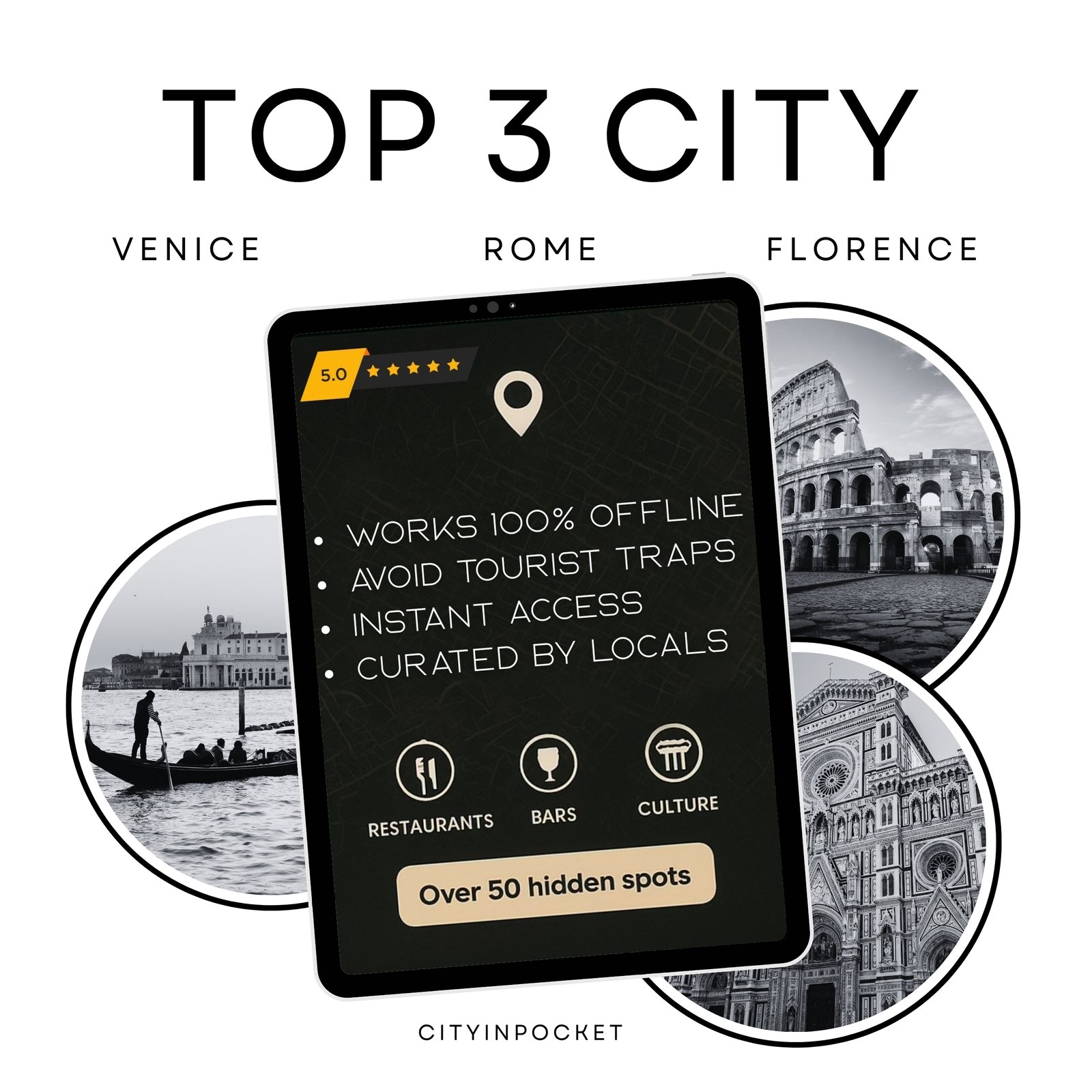 Exclusive full pack 3 cities - Venice, Rome & Florence